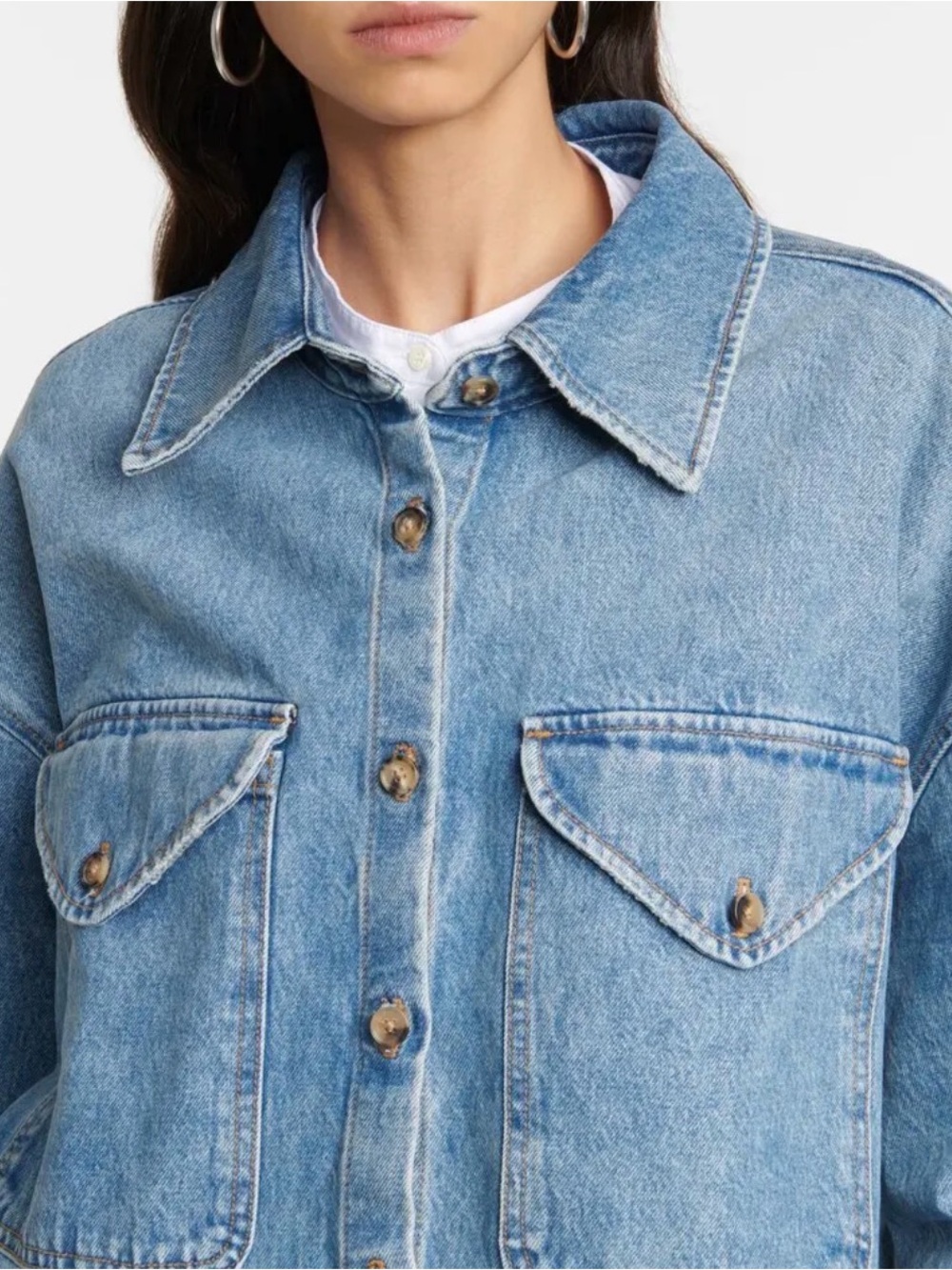 KHAITE Light Blue Denim Jean Jacket - Picture 4 of 12
